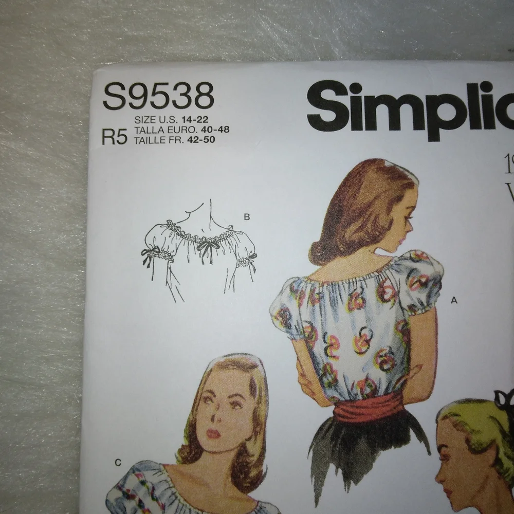 Simplicity White and Yellow Smocked Puff Sleeve Blouse
